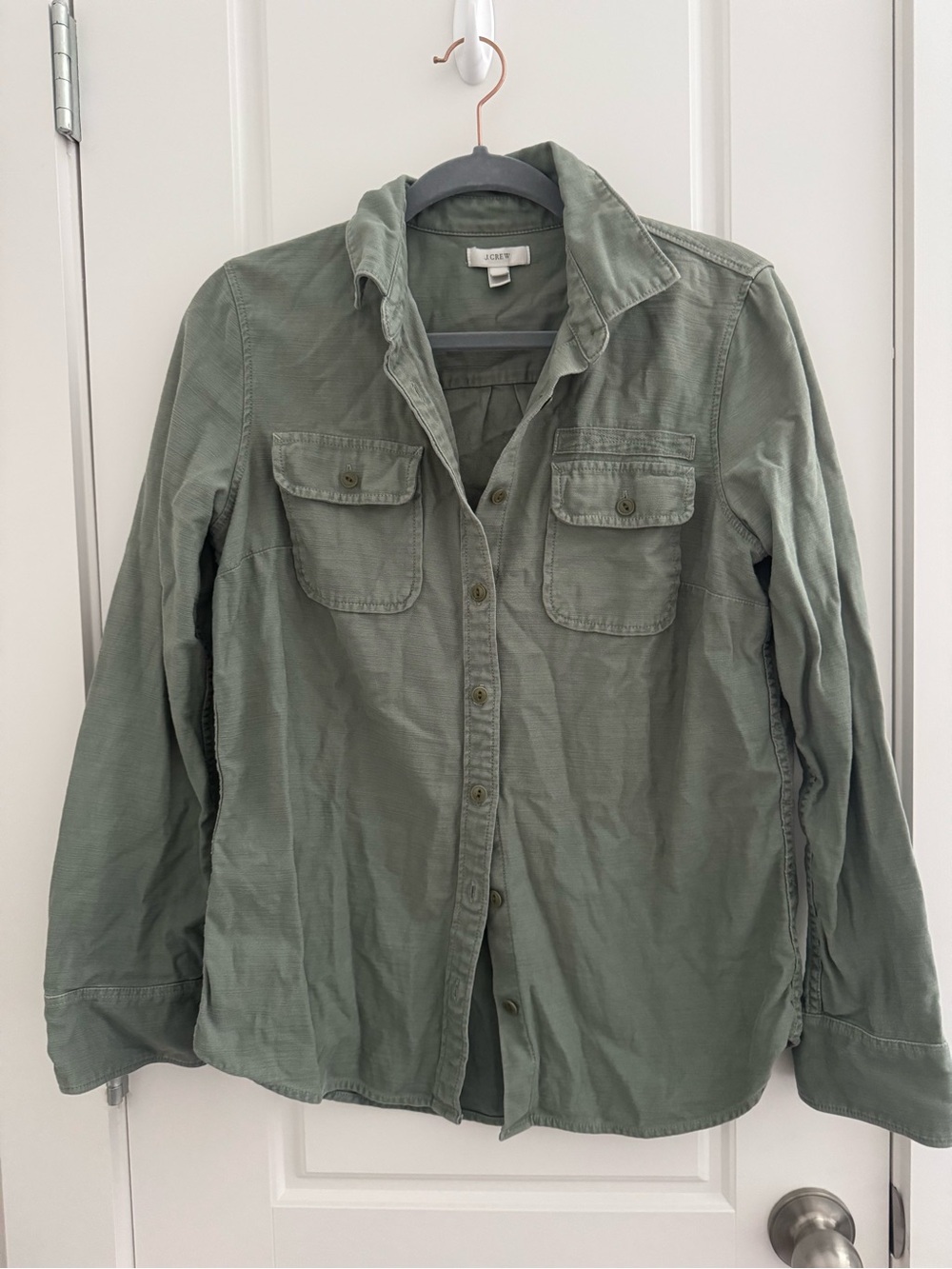 J. Crew Olive Green Button-Up Utility Shirt